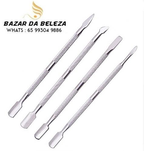 Espátula Inox Dupla Manicure Empurrador Raspador Cuticula