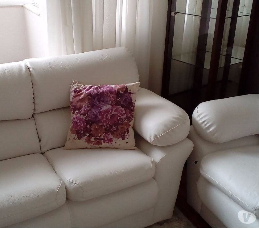 jogo sofa branco em couro ecologico