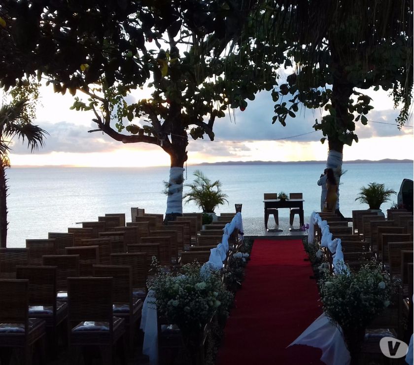 Espaço para eventos na praia de São Tomé