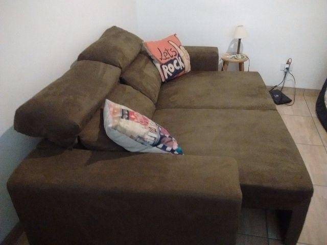 Sofá 3 lugares retrátil e reclinável seminovo