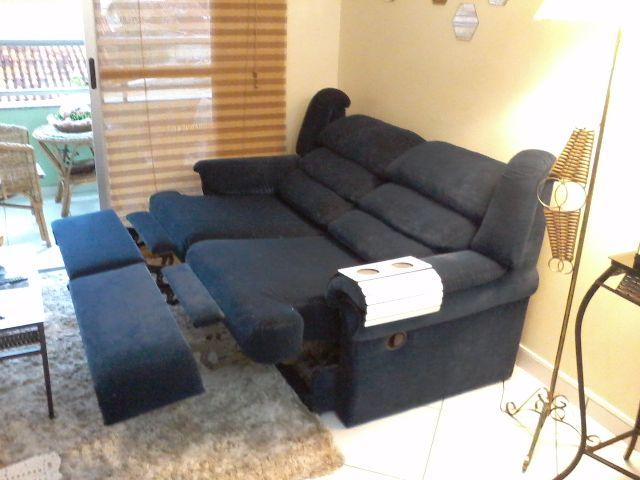 Sofá reclinável e retrátil em veludo - poltrona