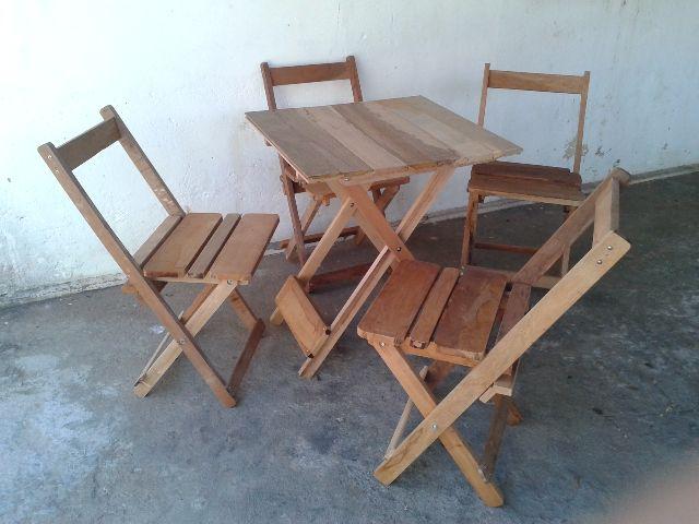 Conjunto Mesa e Cadeiras dobrável para bar e lanchonete