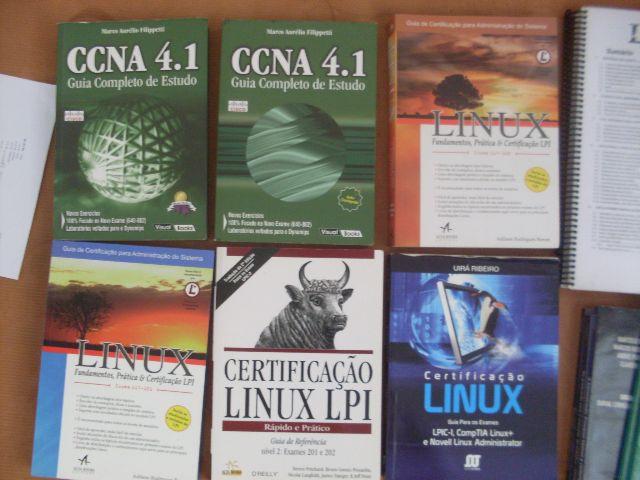 Lote com 6 livros + apostilas Certificação Linux, Nunca