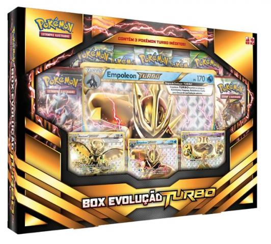 Pokémon box evolução turbo 3 cartas raras 1 extragrande 7