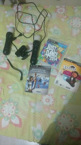 Controle PlayStation 3 ps3 psmove com camera e jogos