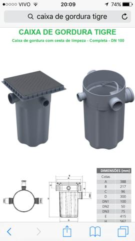 Caixa de Gordura Tigre, Produto Novo.