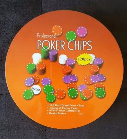 Jogo De Poker Profissional 120 Peças (kit Lata)