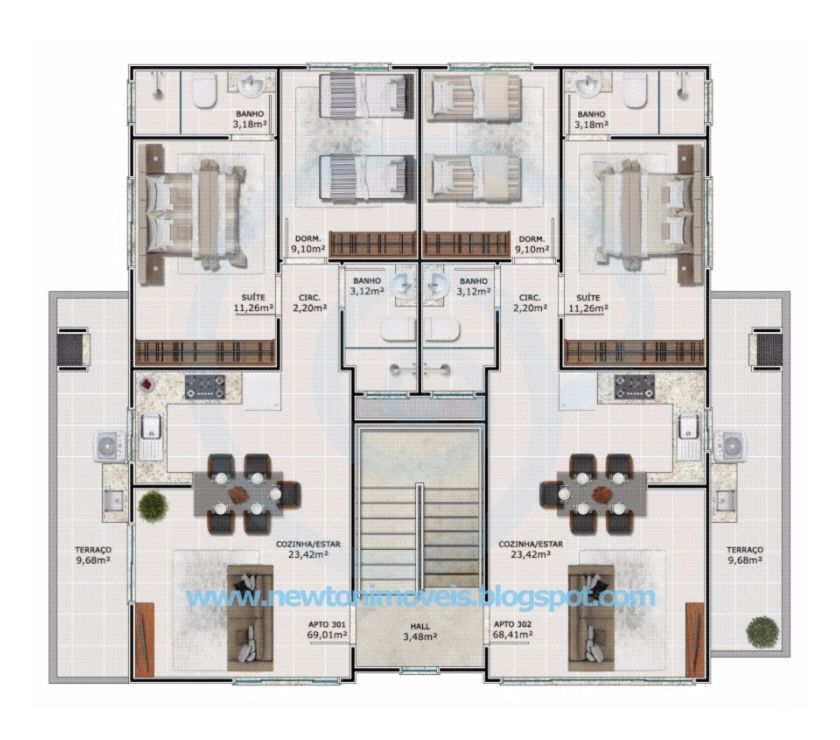 Apto 02 dorm sdo 01 suíte ótimo local Navegantes Centro