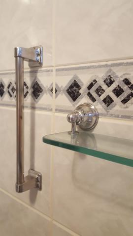 Porta Shampoo Retangular em Aço Inoxidável e Vidro