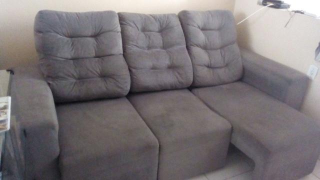 Sofa top tres lugares reclináveis retratil