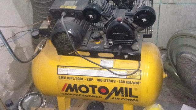 Compressor motomil 2hp 100 litros 8 meses de uso