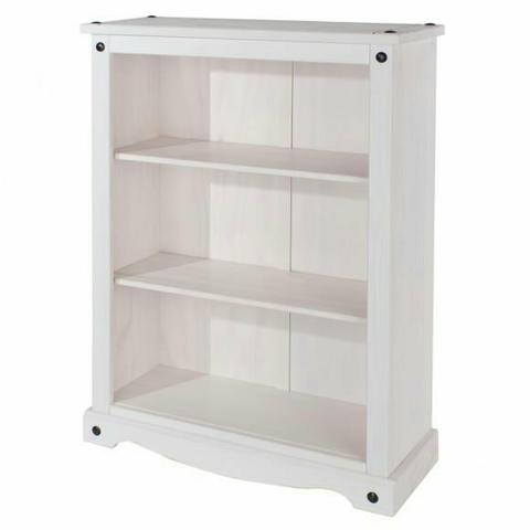 Estante de madeira branca