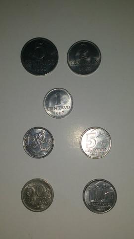 Tenho varias moedas, real, réis, cruzeiro novo,de outros
