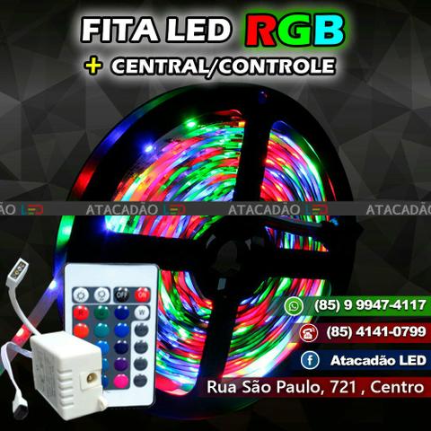 Fita de led RGB colorida + central e controle