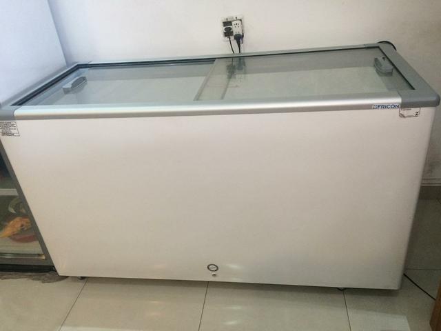 Freezer 2 tampas de correr de vidro