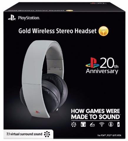 Headset Gold 7.1 Wireless 20th Anniversary Sony Ps3 Ps4 Vita
