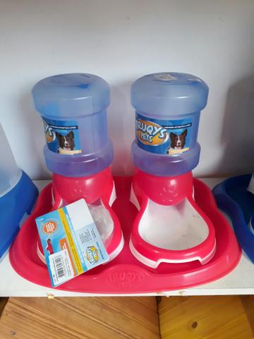 Kit comedor + Bebedor + bandeja para cães e gatos