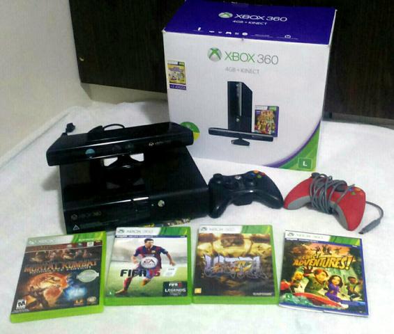 Xbox 360 completo + 4 jogos