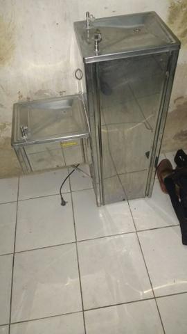 Bebedouro de inox 2 compartimentos