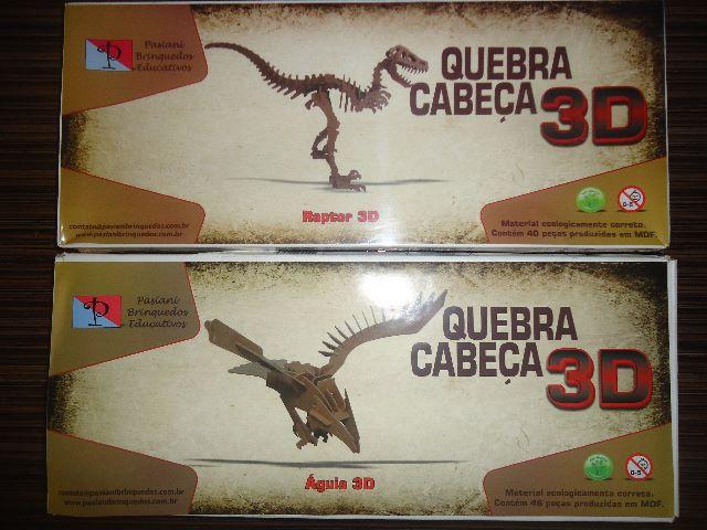 Quebra Cabeça 3D Dinossauro Velociraptor - 41 Peças - MDF Cru - Corte a  Laser -NEOMAX - Loja NS.com