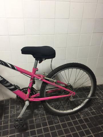 Bicicleta rosa caloi seminova