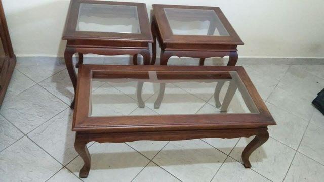 Jogo de mesinha de centro e lateral