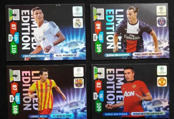 Lote 4 Card Adrenalyn Limited Champions League 