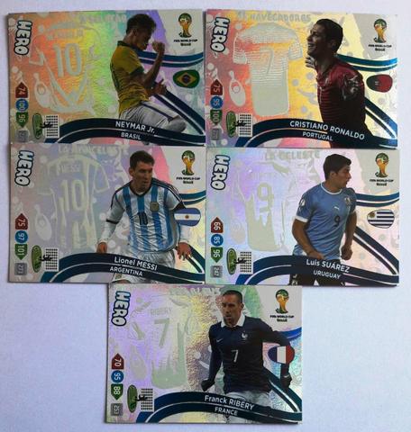Lote 5 Card Adrenalyn Limited Edition Hero Copa Mundo 