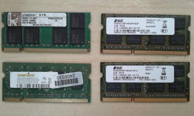 Memória para Notebook DDR2 e DDR3