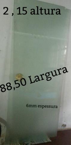 Porta de vidro jateada Temperada 2,15x88,5xcm de 600 por 300