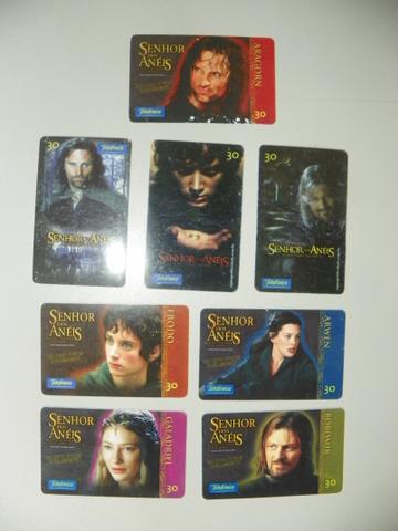 8 cartões telefônicos O Senhor dos Anéis: A sociedade do