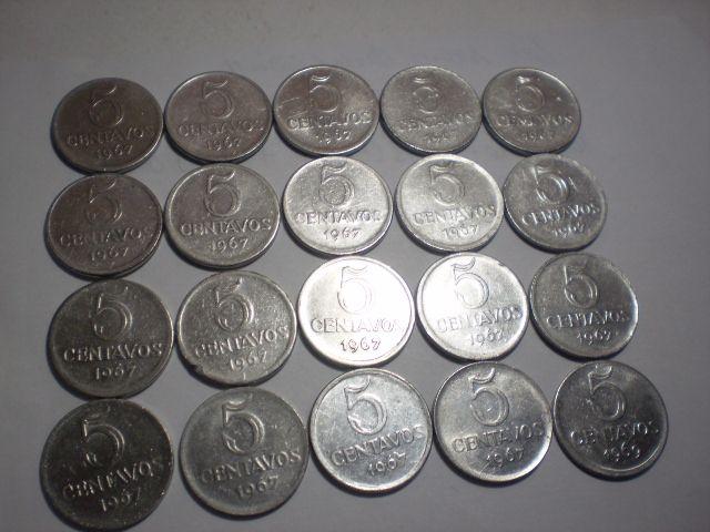 Lote de moedas 2 centavos anos 70