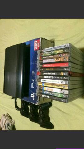 Ps3 super sim 250 tb 3 controle + nf