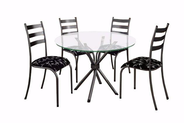 Mesa redonda de vidro