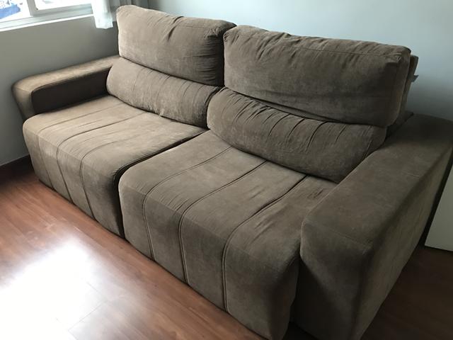 Sofá em tecido Marrom Super Conservado