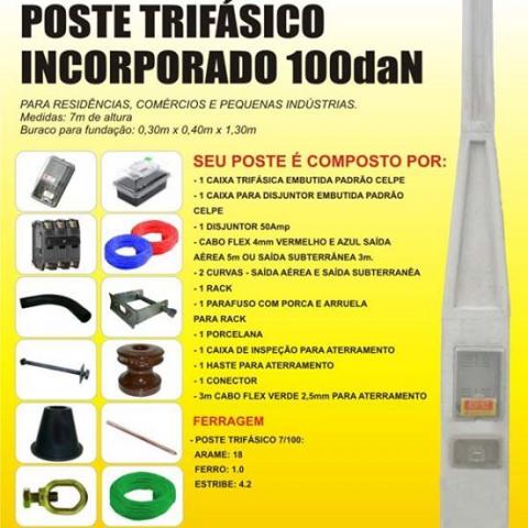 Poste Padrao Celpe Incorporado com Kit Eletrico