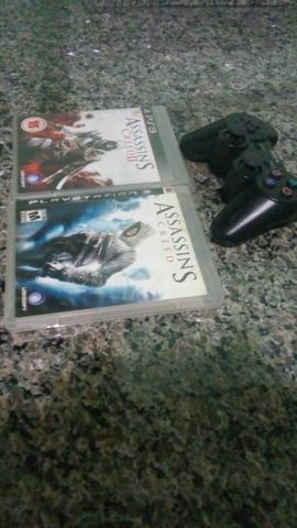 2 jogos assasins e original e um controlhe