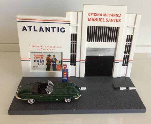 Diorama Miniatura Posto Atlantic + Miniatura Jaguar E-type