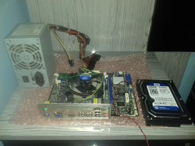 Kit com placa mãe, processador, cooler, memoria e HD 500GB
