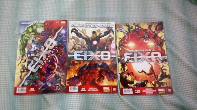Três HQs Marvel Eixo Especial - Vingadores X-men Seminovos