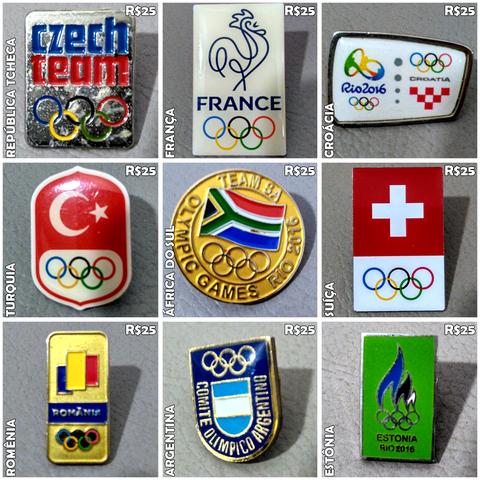 Pins de delegações Olimpiadas 2