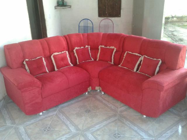 Promoção sofá novo no suede vermelho direto da fábrica