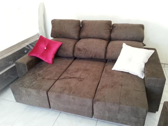 Sofa 3 lugares chaise retr. encost.reclinável 40%off novo -