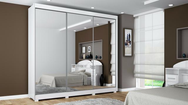 Guarda roupa supremo com 3 portas de correr com espelho