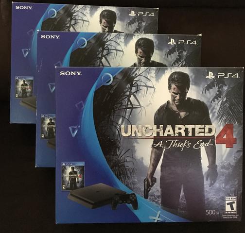Ps4 slim com jogo Uncharted 4 novo na caixa lacrada