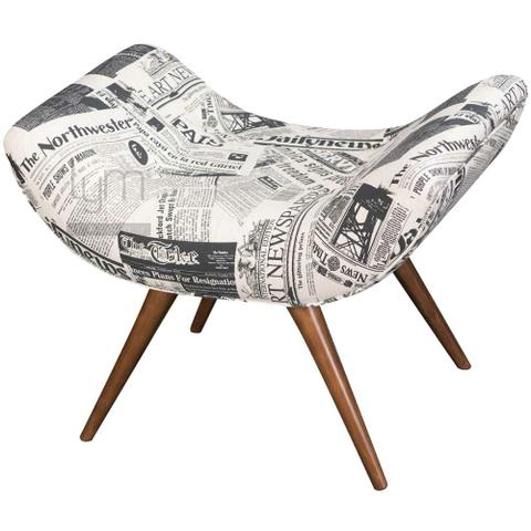 Puff Flor - Pés palitos castanho