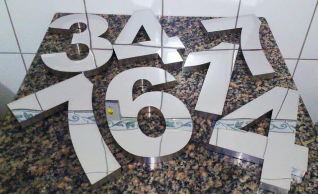 Letras E Números Em Aço Inóx pra Casa Loja Promoção 79
