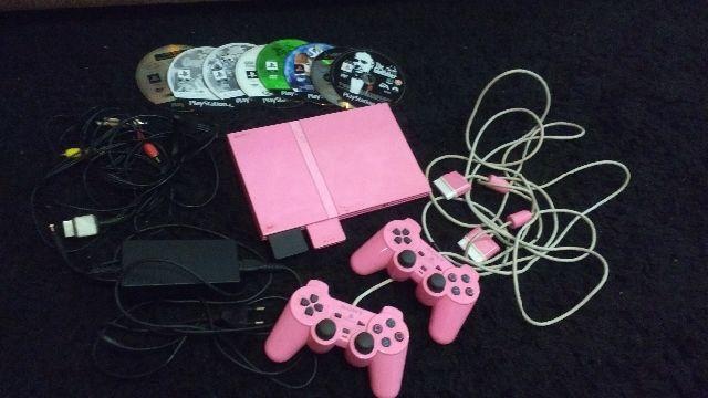 Playstation 2 rosa semi novo