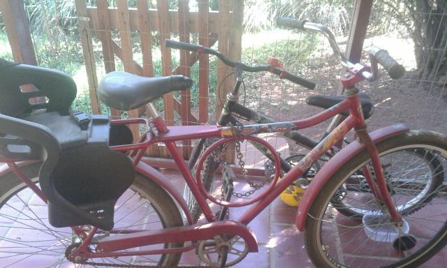 Bicicleta barra forte vermelha