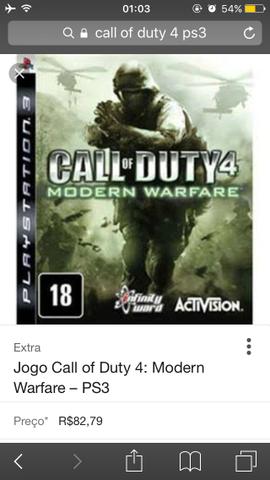 Jogos ps3 Pes 16 call of duty 4 tekken 6